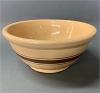 Primitive Yellow Ware Banded Mixing Bowl-9 1/2"