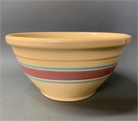 Primitive Yellow Ware Banded Mixing Bowl-10"