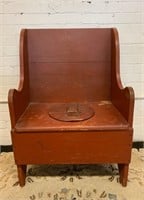 Primitive Pine Overpaint Potty Chair