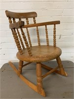 Small Childs Quebec Pine Rocking Chair