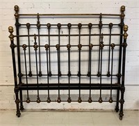 Antique Iron and Brass Tall Bed