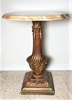 Beveled Edge Marble Top Side Table