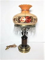 Wood and Glass Parlor Lamp