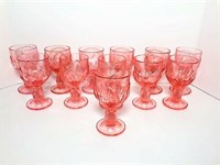 Twelve Pink Wine Glasses