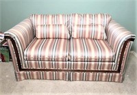 Broyhill Grey, Cream and Salmon Love Seat