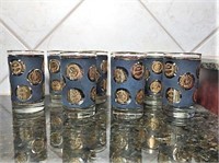 Six Vintage American Coin Glasses