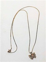 14K Yellow Gold Chain with Butterfly Pendant