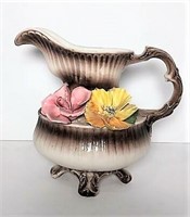 Ceramic Vase With Attached Flowers