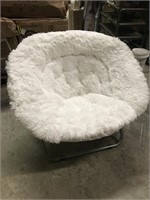 Urban Shop Mongolian Faux Fur Moon Chair, White