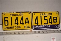 2 - Manitoba Trailer Lic. Plates