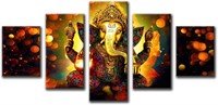 Large 5 Pieces Lord Ganesha Indian Wall Decor