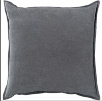 Surya Cotton Velvet Gray 20-Inch Pillow COVERS (2)