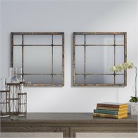 Traditional Beveled Distressed Mirror Set