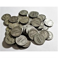 (50) mercury Dimes -90% Silver Lot