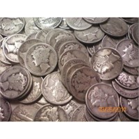 (100) Mercury Dimes from Cache