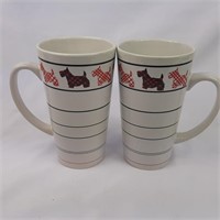 Pair of Scottie dog themed latte mugs
