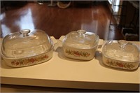 3 CORNING WARE SPICE OF LIFE
