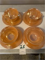 Set of 4 Fire King Coffee Cups & Saucer Sets