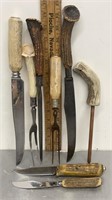 8PC STAG ANTLER HANDLE KNIVES & SERVING FORKS