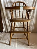 Vintage Wood Child Hi-Chair