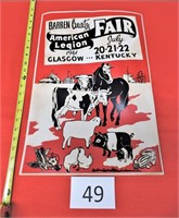 Barren County KY Fair 1961 Glasgow KY Adv.