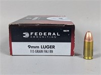 Federal Ammunition 9mm Luger 115 Gr. FMJ (50)