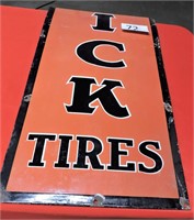 1/2 of a Porcelain Tire Sign