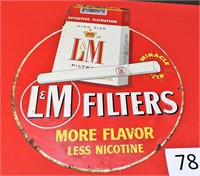 L & M Cigarettes Embossed Metal Sign