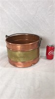 Large copper and brass bucket