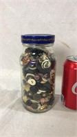 Jar of antique buttons