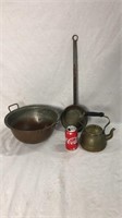 Assorted brass and copper items