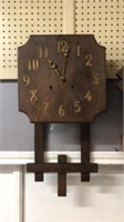 Arts and crafts mission oak wall clock with no