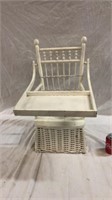Antique wicker and wooden children’s potty chair