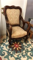 Large claw footed mahogany chair