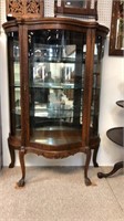 Wonderful antique oak china cabinet with curved