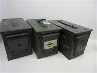 Three 50 Cal Ammo Cans