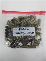 45 Auto Brass, Military, Once Fired, 110 ea.
