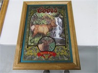 Rare COORS LtdEd BULL ELK Mirror 16x21 EXC