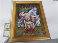 Rare COORS LtdEd GRIZZLY BEAR Mirror 16x21 EXC