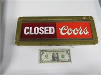 COORS Poly Vintage OPEN/CLOSED Door Sign 16"x6.5"