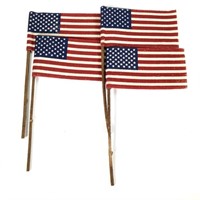 (4) Burlap American Flags