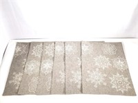 (6) Crate and Barrel Gray Christmas Placemats