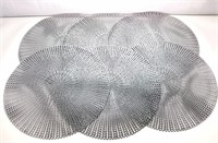 (6) Round Silver Placemats