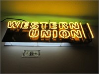 Neon WESTERN UNION Wall Sign working 2sided
