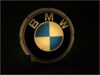 BMW Car Round LightUp 24" MetalFrame Sign as is