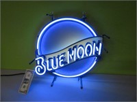 Neon BLUE MOON Beer Sign 20" Working NICE