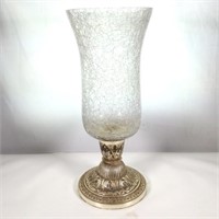 Large Crackle Glass Centerpice Candle Holder