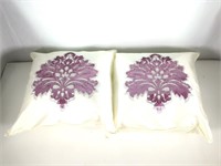 (2) Crystal Embellished 16" x 16" Pillows
