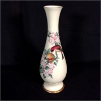 Lenox Vase with Bird, Flower and Fruit, 9"t