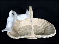 Large "Italy" Ceramic Basket with Doves